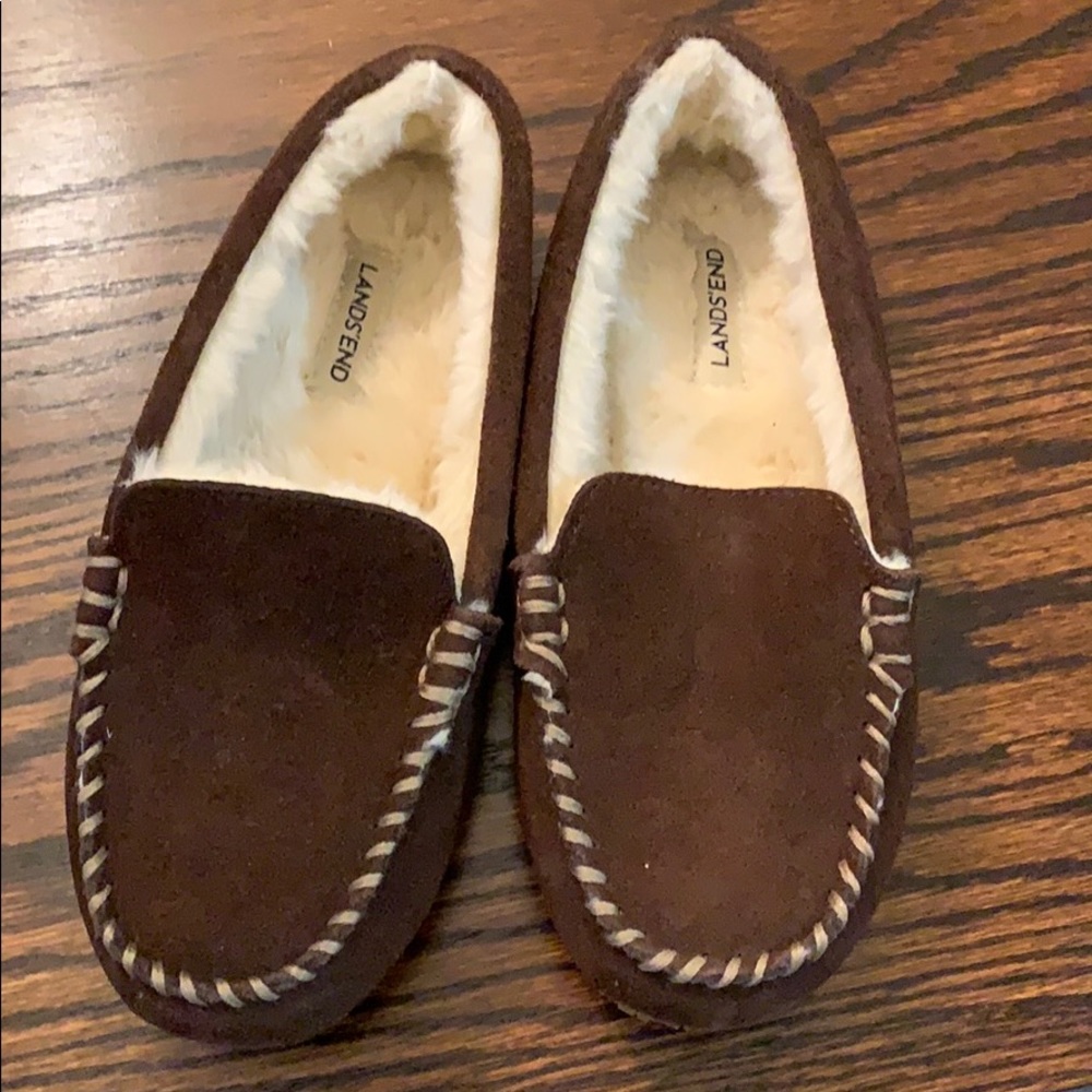 Boys slippers.  Fuzzy sued.  Never worn.